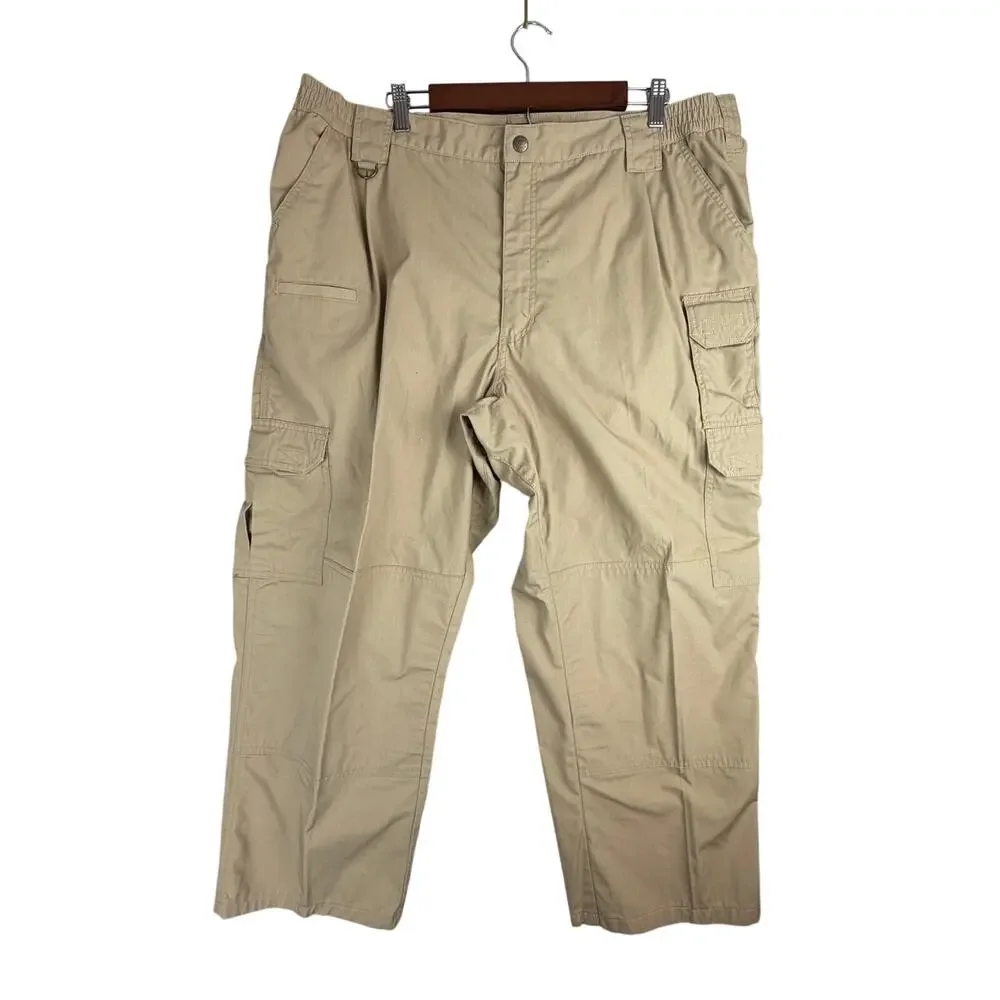5.11 Tactical Men's‎ Cargo Pants Straight Zip Solid Work Cotton Beige Size 42x30